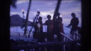 Honolulu Oahu Hawaii USA (1977): Orchestra Surrounded By Palm Trees Plays Music At