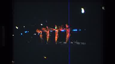 Honolulu Oahu Hawaii USA (1977): Native Dancers Perform On Stage Outside At Night