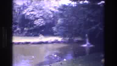 Honolulu Oahu Hawaii USA (1977): Tropical Pond With Fountain, Green Lawn And