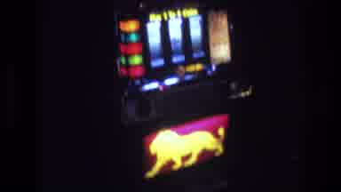 Las Vegas USA (1977): Slot Machine With Lion Logo At The Bottom And Red, Green,