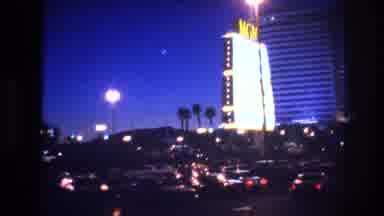 Las Vegas USA (1977): Buildings With Lots Of Lights And Signs At Night That Looks