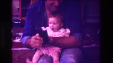 San Diego C USA (1981): Man Baby Child Old Video Dark Playing Newborn Shirt Watch