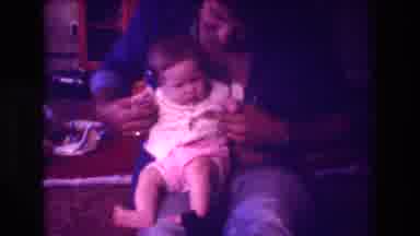 San Diego C USA (1981): Dad Happily Playing With His Little Baby Girl By Moving