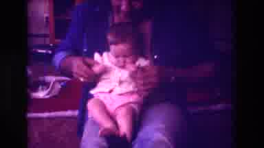 San Diego C USA (1981): Man Using His Hands To Make The Baby In Pink Dance