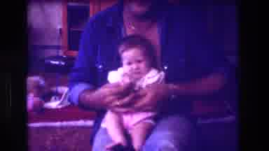 San Diego C USA (1981): Dad With Baby Very Happy Playing And Demonstrating How