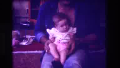 San Diego C USA (1981): Man Holding Baby Girl While Having A Conversation With