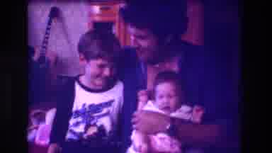 San Diego C USA (1981): Loving Dad Holding His Smiling Son And Fussy Baby Girl