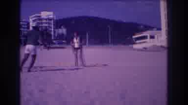 Acapulco Mexico (1982): A Woman Wearing A Life Jacket Rides A Zip Line Over A