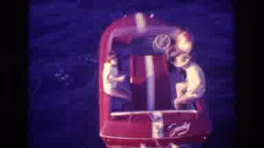 Acapulco Mexico (1982): Three People Ride In The Cabin Of An Inboard Engine