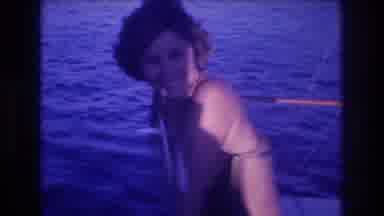 Acapulco Mexico (1982): Bathing Suit Clad Woman On Boat In Ocean Watching Scuba