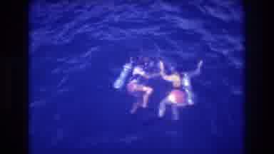 Acapulco Mexico (1982): Scuba Divers On The Surface Of The Water Some Type Of