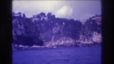 Acapulco Mexico (1982): View From A Speed Boat Or Car Of Homes On A Cliff Off A