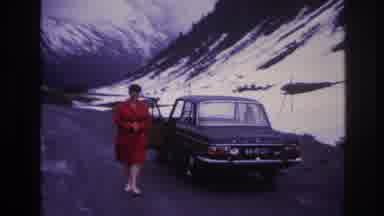 France (1967): Woman With Red Gown Seem To Be Waiting For Someone And Getting