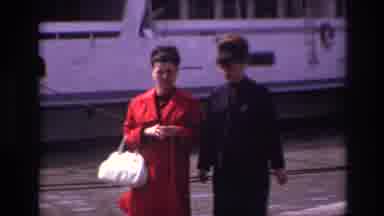 France (1967): Two Women Walking Together On A Pier Beside The Water