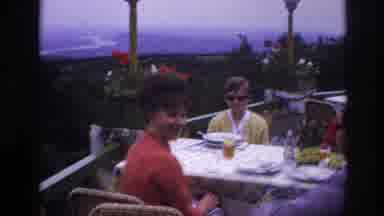 France (1967): Outdoor Dinner Conversation At Table With Amazing View Of