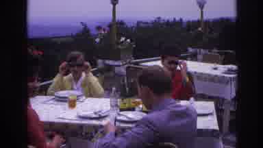 France (1967): Four People At Lunch On Holiday In The Summer