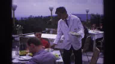 France (1967): Eating Dinner On The Veranda At The Restaurant