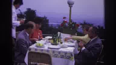 France (1967): Table Of Four By The Sea Being Served By A Waiter