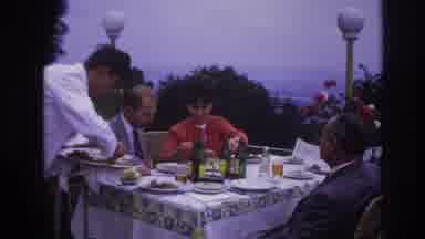 France (1967): Family Being Served Lunch On The Terrace Of An Expensive Restaurant