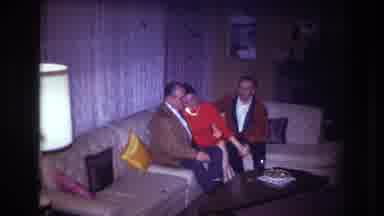 Ottawa Canada (1967): Two Men Flirting A Woman In Red In An Old Room, The Woman