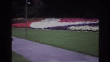 OTTAWA CANADA-1967: Leisure Trail In The Park With Patriotic Flower Bed