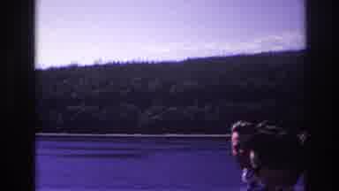 Ottawa Canada (1967): Standing Near Lake And Mountain With Other People On A Windy