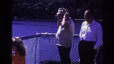 Ottawa Canada (1967): Two Older Men Standing On A Tour Boat Taking Pictures