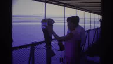 Ottawa Canada (1967): Woman Uses Telescope To Watch The Sea From A Boat