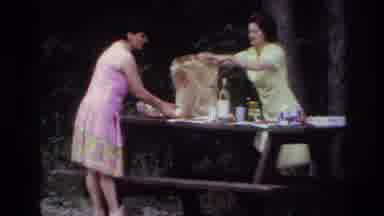 Ottawa Canada (1967): Two Women And A Man Set Up A Table For A Picnic