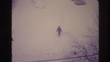 Ottawa Canada (1967): Looking Down At Women In Snow Making Tracks And Waving Arm