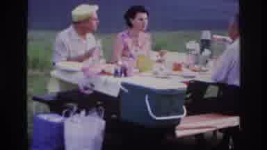 Ottawa Canada (1967): Two Men And A Woman Eating In A Park At A Picnic Table
