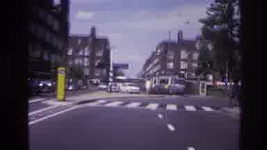 Paris France-1967: Camera Shot From Inside A Vehicle Going Around A Corner While