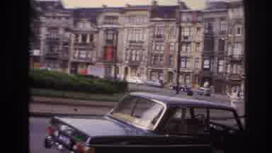 Paris France (1967): Cars And Truck In The Road Near Old Buildings Around One Park