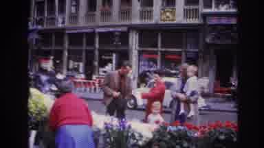 Paris France (1967): People Shopping At Flower Stand On The Street