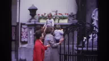 Paris France (1967): Family Looking At Fountain On A Building From Behind