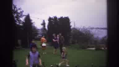 Paris France (1967): Family With Four Children Being Filmed In The Garden During