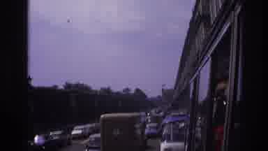 Paris France (1967): Traffic Jam With Older Cars On A Four Lane Road