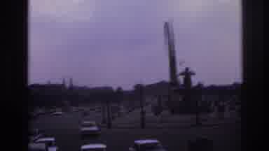 Paris France (1967): Moving Video Of A European Traffic Circle With A Statue In