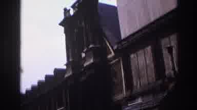 Paris France-1967: Historical Architectural Buildings With Flags Waving On The