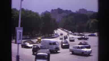 Paris France (1967): Vehicles Driving In Open Area, Possibly A Roundabout Or