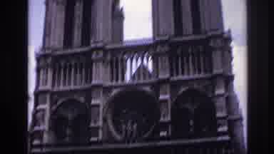 Paris France (1967): European Cathedral In City Center With Car And Foot Traffic