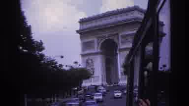 Paris France (1967): A Large Number Of Cars Driving Under A Triumphal Arch