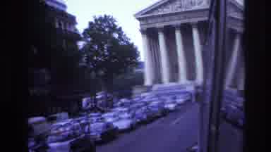 Paris France (1967): A Van Moving Towards A Huge Building
