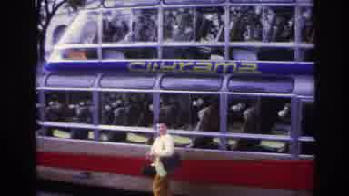 Paris France (1967): Woman In Yellow Sweater Walking Outside Of A Citirama Tour