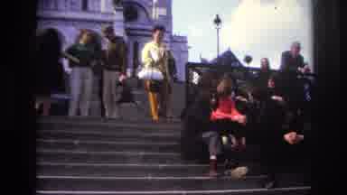 Paris France (1967): People Are Seen Mingling On A Big Set Of Stone Steps