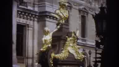 Paris France (1967): Golden Statue Outside Large Building And A Group Of