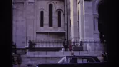 Paris France (1967): Facade Of A Large Cathedral With Cards Parked Out Front