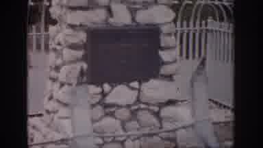Colorado USA (1959): Rock Monument Inside A Protective Metal Fence As A Family