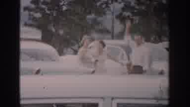 Colorado USA (1959): People Hanging Around Parked Cars One Man Ways At Someone In