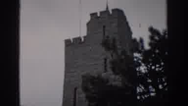 Colorado USA (1959): The Top Of A Castle And A View Overlooking A Foggy Landscape